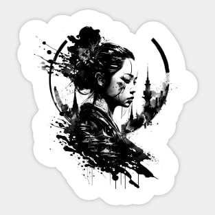 Woman Ink Art Sticker